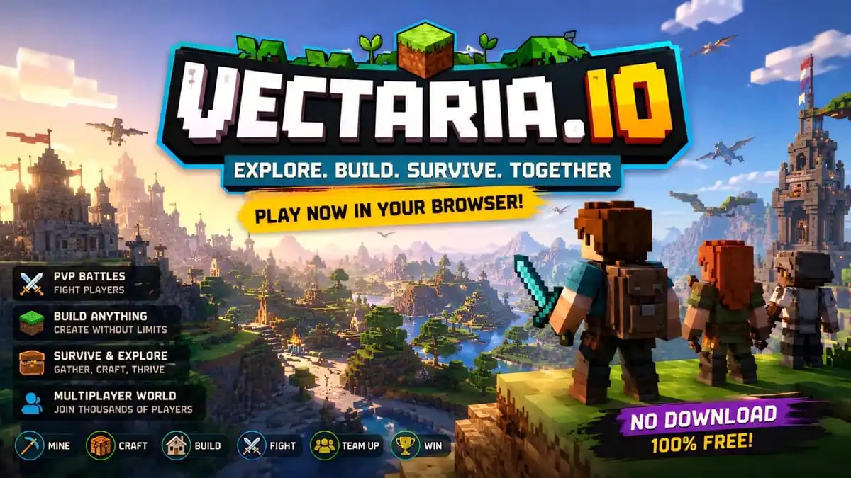 ما يميز Vectaria.io هو أنها تأخذ فكرة ألعاب البقاء الشهيرة مثل Minecraft