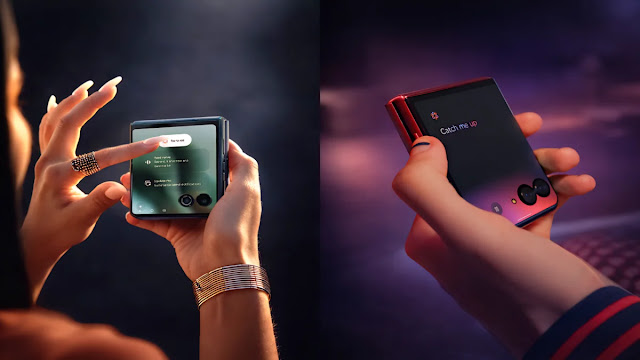 Motorola Razr – تصميم أنيق في هاتف قابل للطي هاتف Motorola Razr القابل للطي بتصميم أنيق وشاشة خارجية عملية في وضع الفتح والإغلاق