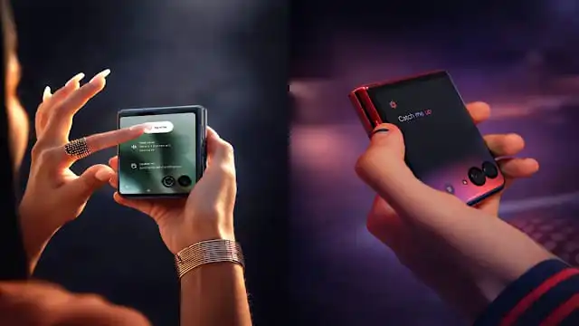 هاتف Motorola Razr القابل للطي بتصميم أنيق وشاشة خارجية عملية في وضع الفتح والإغلاق