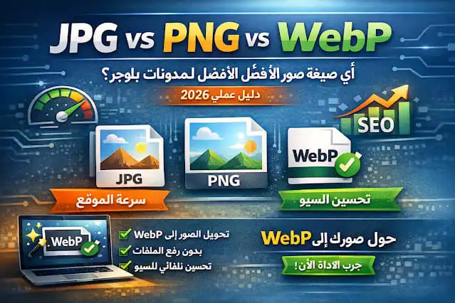 تحسين الصور باستخدام صيغة WebP لزيادة سرعة الموقع وتحسين تجربة المستخدم في بلوجر