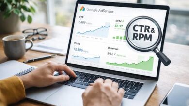 زيادة أرباح AdSense في 2025: خطوات عملية لرفع CTR وRPM بدون زيادة الزيارات