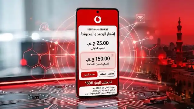 معرفة المبالغ المستحقة على خط فودافون