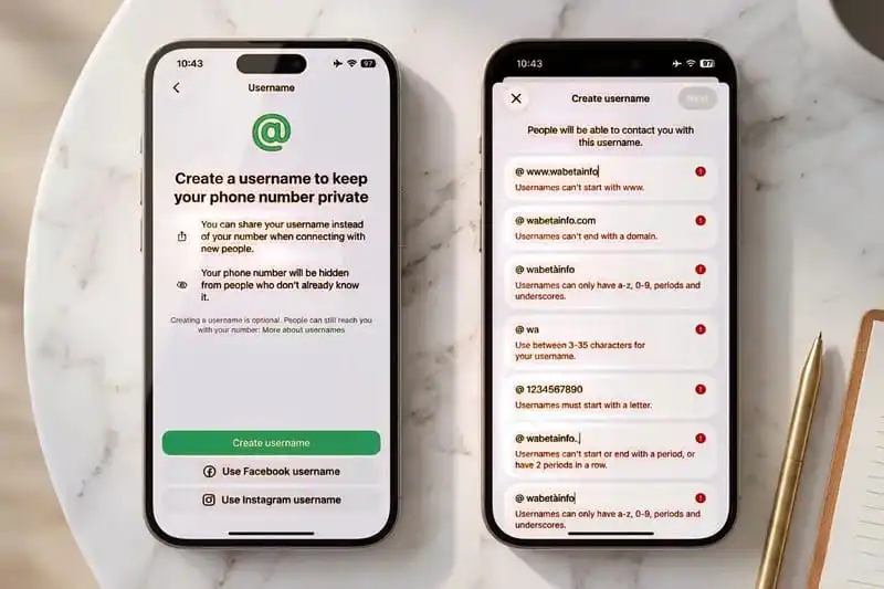 واتساب يطلق Usernames بدون رقم رسميًا | كل التفاصيل