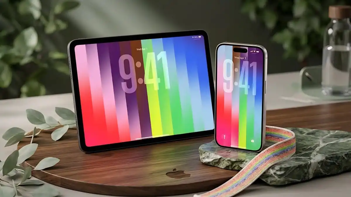 خلفية iPhone من Apple Pride Collection 2026 بتصميم مخصص وألوان متناسقة