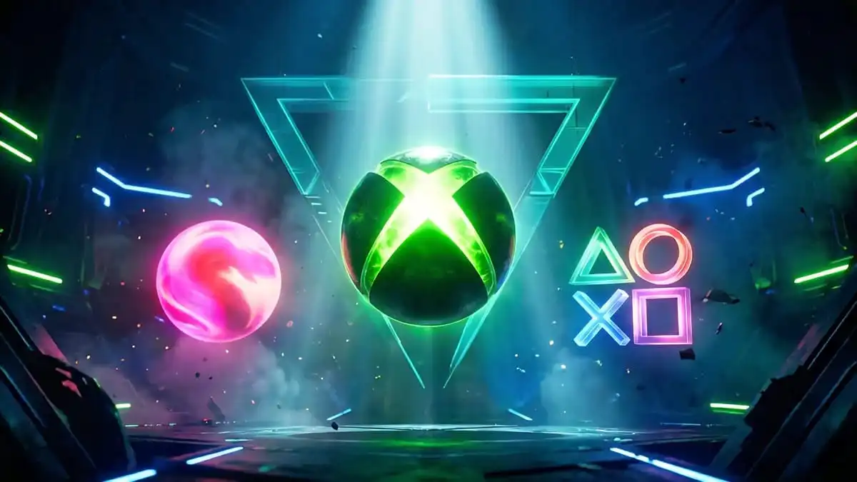 Collage of Xbox, PlayStation, Summer Game Fest, and Future Games Show logos in a clean gaming event design for Google Discover