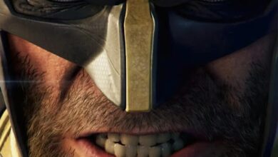 لقطة مقربة لوجه شخصية ولفيرين (Wolverine) يظهر بملامح غاضبة في لعبة الفيديو القادمة على منصة PS5.