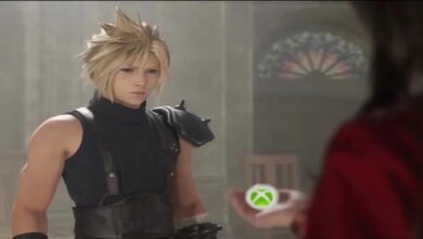 Close-up of Xbox logo as an in-game item in Final Fantasy VII Rebirth
