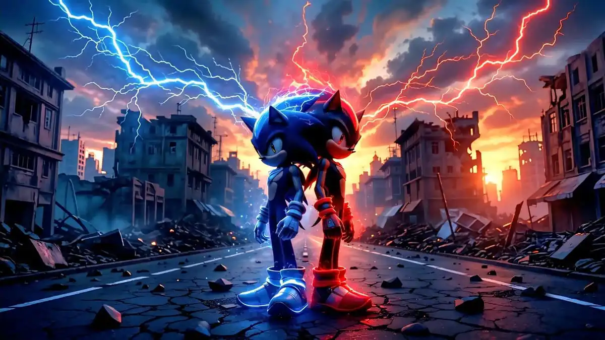شخصيتا Sonic وShadow في لعبة Sonic X Shadow Generations.