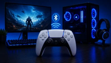 أخيرًا.. تحديث DSX يتيح ميزات DualSense الكاملة عبر البلوتوث على PC 11 وحدة تحكم DualSense متصلة لاسلكيًا بالحاسب مع تحديث DSX الجديد لدعم الاهتزازات والمحفزات التكيفية