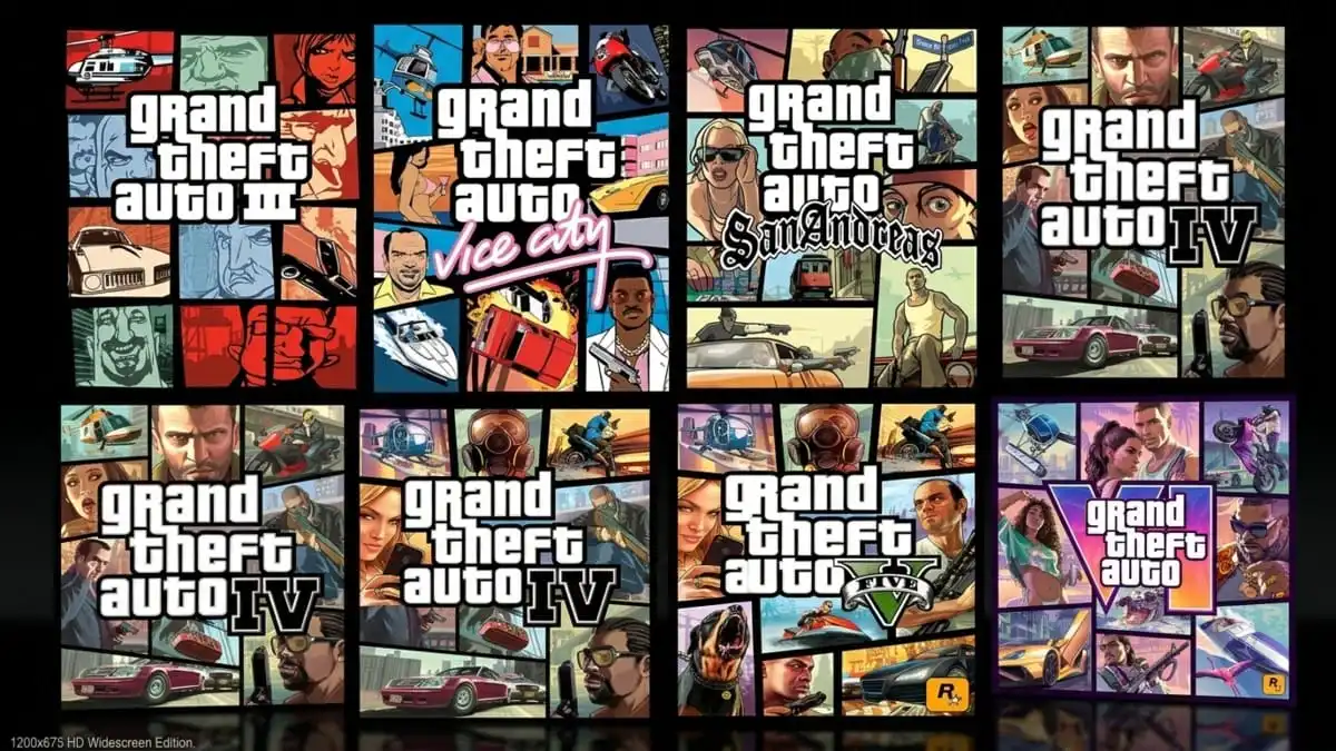 صورة تحليل غلاف GTA 6 مع مقارنة أغلفة سلسلة GTA منذ الجزء الثالث تكشف سرًا مخفيًا بعد جدل التمساح
