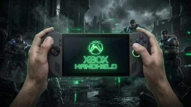 شعار جهاز Xbox المحمول المسرب على لافتة Gears of War