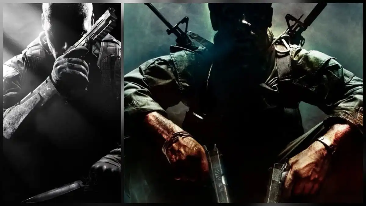غلاف مدمج يجمع بين الغلاف الأصلي للعبة Black Ops 1 والغلاف الأصلي للعبة Black Ops 2 في لقطة حصرية لنسخ الألعاب القادمة لمنصة PS5