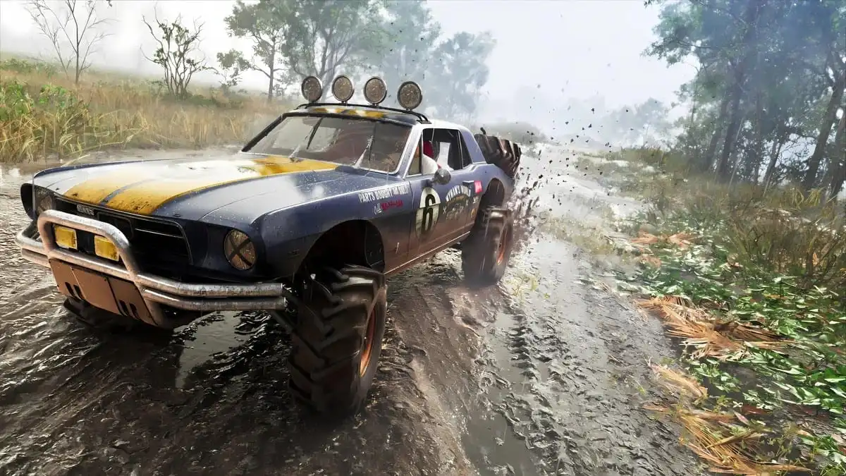 سباقات السيارات الوعرة وفيزياء الطين المتطاير في ريف لعبة GTA 6