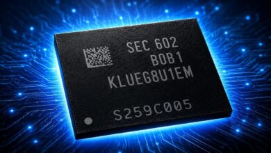 صورة توضيحية لشريحة ذاكرة NAND مرتبطة بتسريبات حول استخدام QLC في هواتف iPhone 18 Pro.