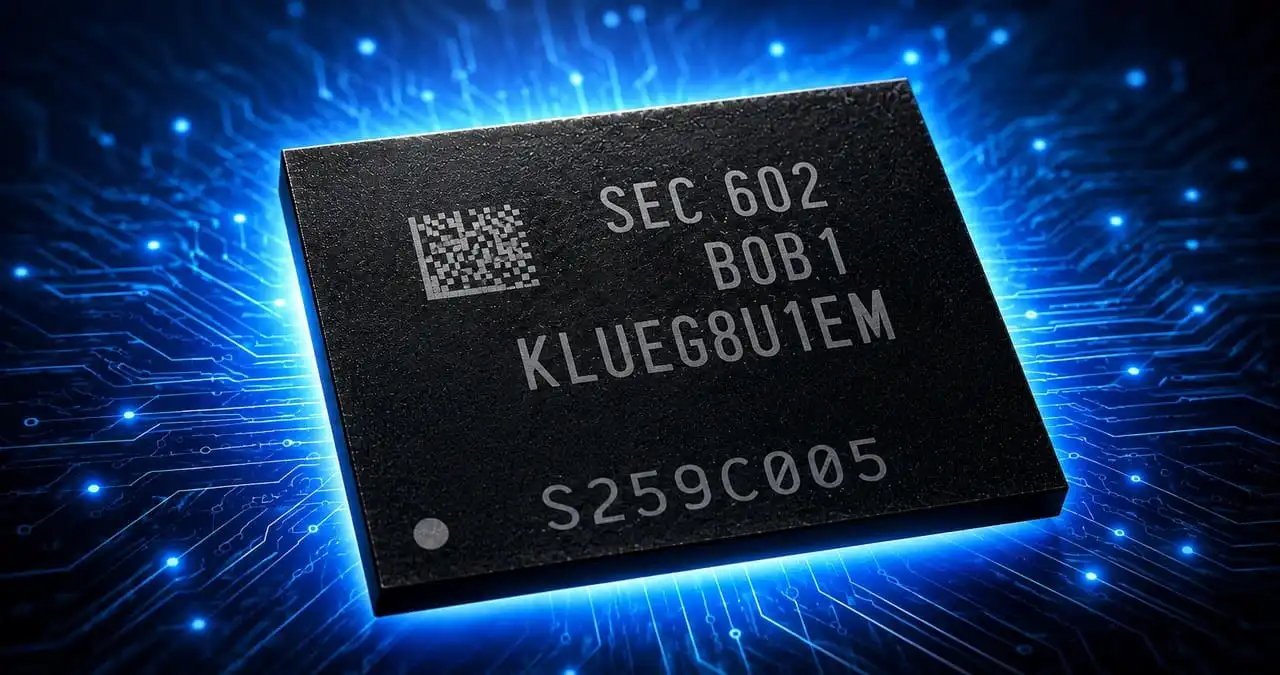 صورة توضيحية لشريحة ذاكرة NAND مرتبطة بتسريبات حول استخدام QLC في هواتف iPhone 18 Pro.