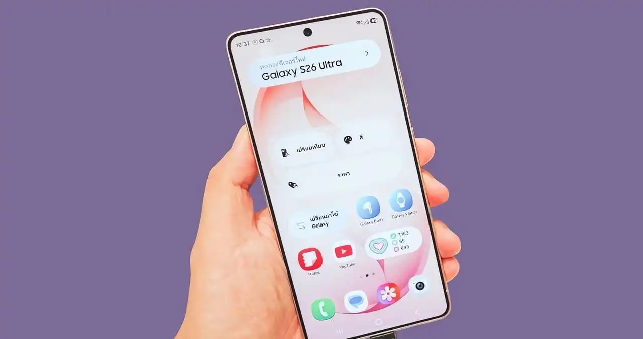 صورة توضيحية لهاتف Samsung Galaxy مرتبطة بتسريبات ترقية كاميرا السيلفي في Galaxy S27 Pro وGalaxy S27 Ultra.