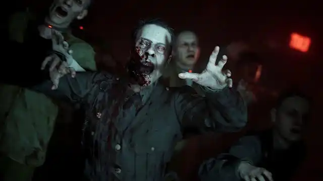 لقطة من Resident Evil Veronica تُظهر الأجواء الجديدة باستخدام محرك RE Engine لقطة من لعبة Resident Evil Veronica تُظهر مجموعة من الزومبي والأجواء المظلمة بعد إعادة تطوير اللعبة بمحرك RE Engine