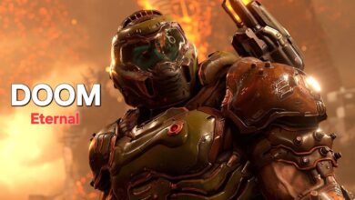 مراجعة DOOM Eternal 2026 تظهر Doom Slayer أثناء قتال الشياطين