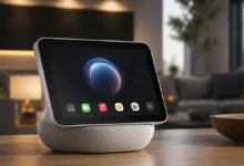 صورة توضيحية لجهاز Apple Home Hub الذكي المتوقع من آبل بشاشة 7 بوصات داخل منزل عصري