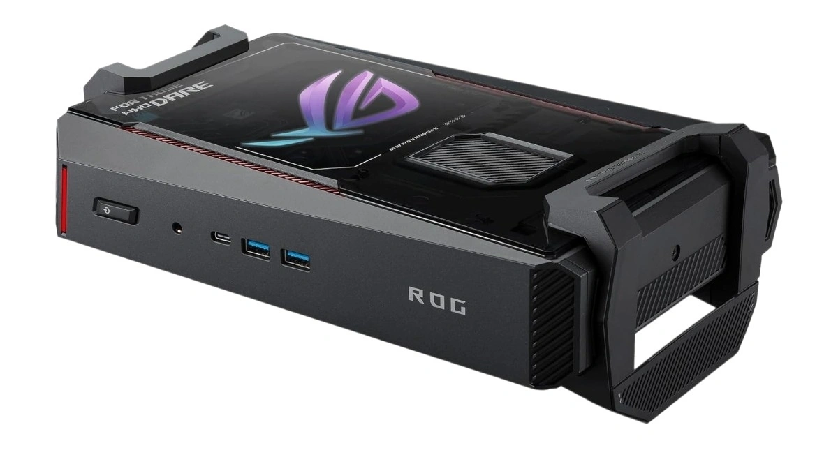 Asus ROG NUC 16 يصل بـ RTX 5070 Ti و32GB بسعر يتجاوز 3100 دولار 3 جهاز ROG NUC 16 بوضع أفقي مع منافذ USB-C وUSB-A ومنافذ اتصال متعددة