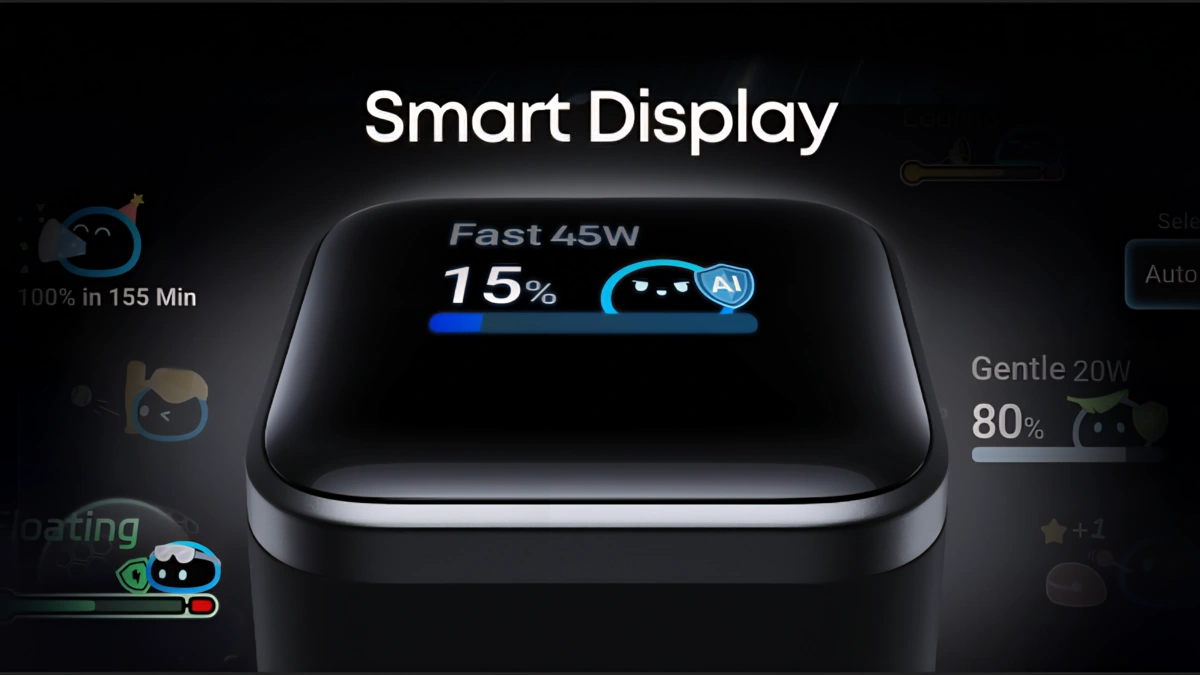شاحن Anker Nano 45W بشاشة مدمجة داخل جسم الشاحن
