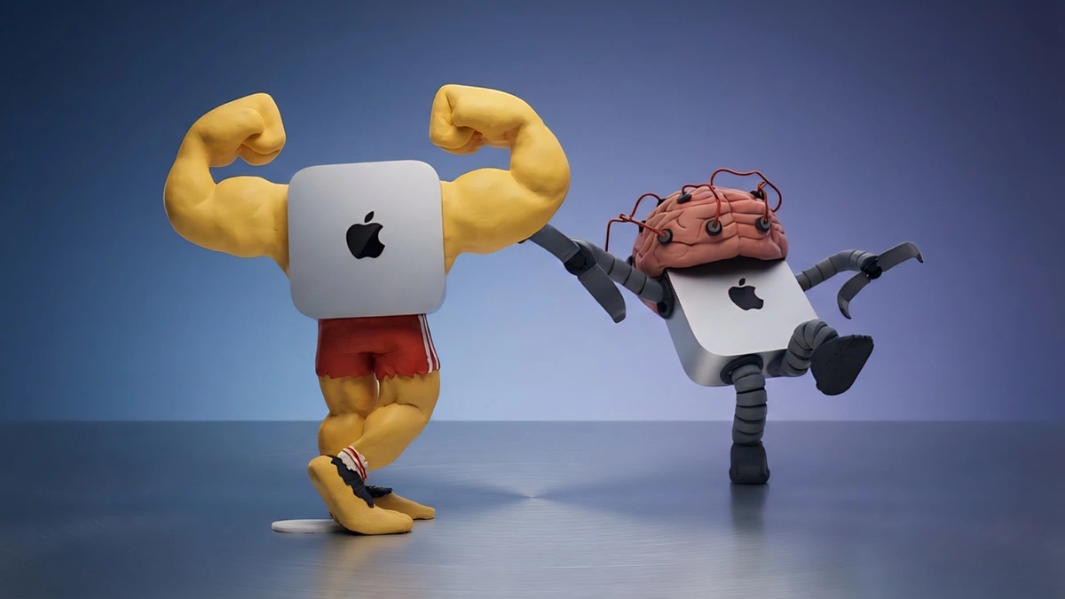 شخصيتان تجسدان جهاز Mac mini M6 في إعلان Apple الجديد بطريقة مبتكرة