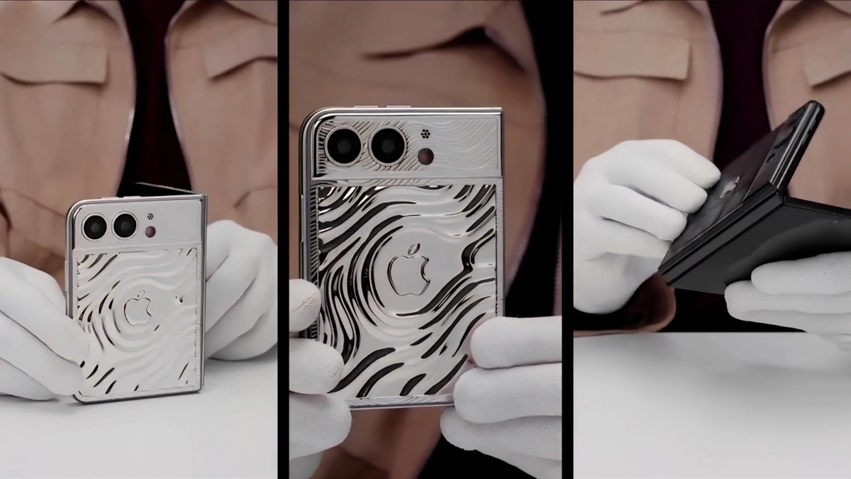 تصميم Caviar الفاخر لهاتف iPhone Ultra القابل للطي بغطاء من الفضة الإسترلينية 925