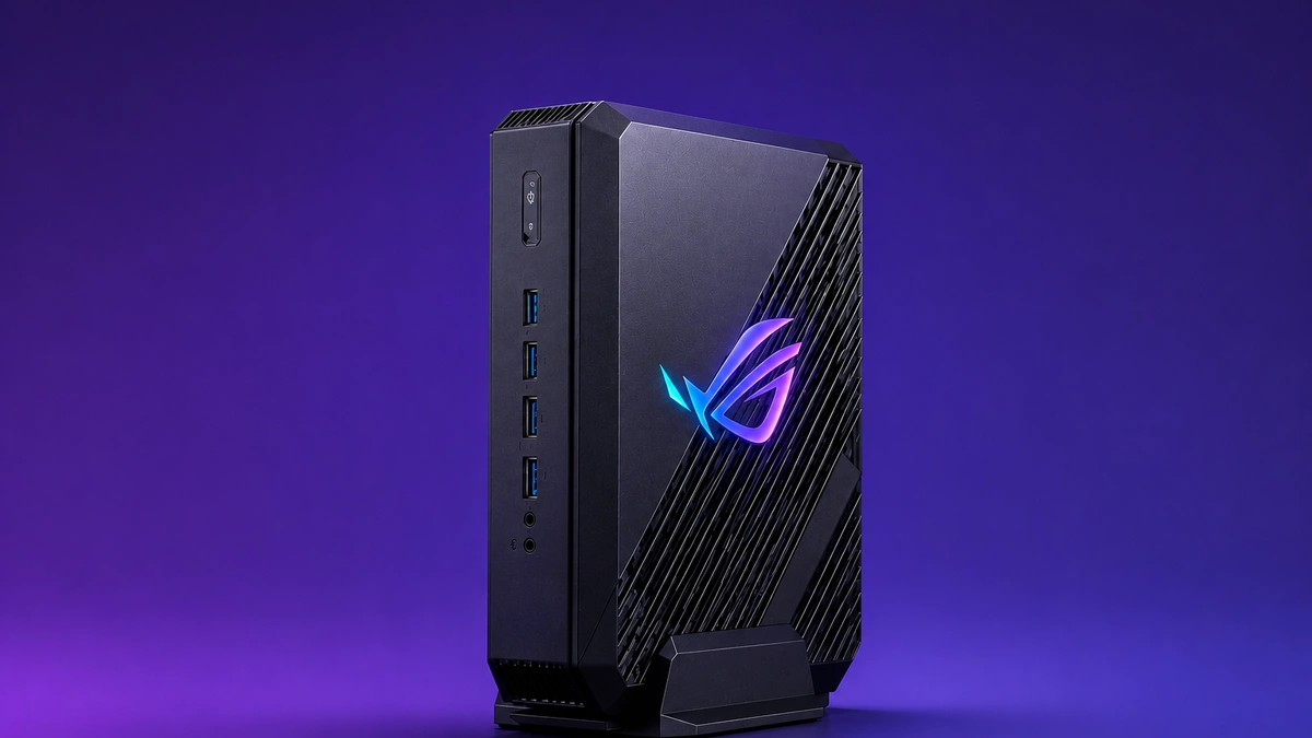 Asus ROG NUC 16 يصل بـ RTX 5070 Ti و32GB بسعر يتجاوز 3100 دولار 1 جهاز Asus ROG NUC 16 للألعاب بتصميم مدمج وشعار ROG بإضاءة RGB
