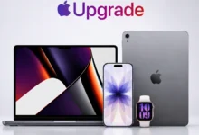 Apple Upgrade: أجهزة آيفون وآيباد وماك وساعة أبل في صورة ترويجية للبرنامج.
