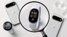 جهاز Fitbit جديد يظهر بتصميم صغير وشاشة مدمجة مع عدسة مكبرة تبرز تفاصيل الجهاز