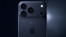iPhone Ultra مع شعار iOS 27 على الواجهة الخلفية