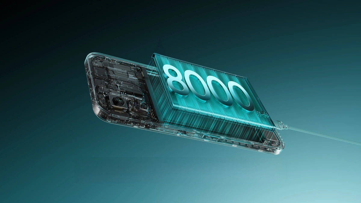 تقنية شحن هاتف P4s 5G بقدرة 80W وبطارية 8000mAh