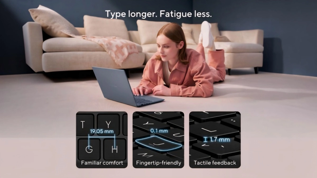تصميم ASUS Zenbook 14 مع لوحة مفاتيح كاملة ولوحة لمس كبيرة وكاميرا FHD IR