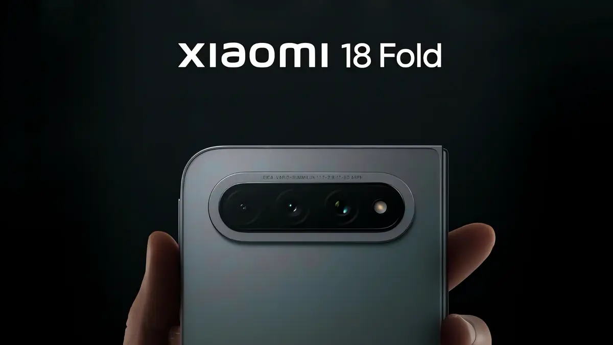 Xiaomi 18 Fold باللونين الأبيض الذهبي والأسود بتصميمه الرسمي