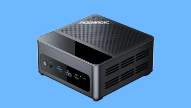 ACEMAGIC F5A AI Mini PC بمعالج Ryzen AI 9 HX 470 ومنفذ OCuLink
