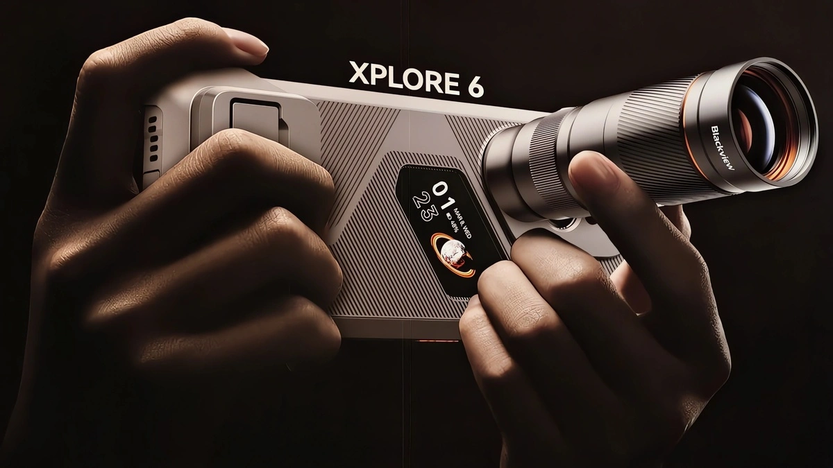 Blackview Xplore 6 هاتف متين بشاشة خلفية وعدسة تقريب بعيدة