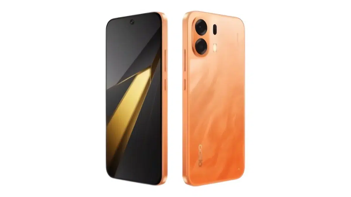 هاتف OPPO K14 Plus باللون البرتقالي الشمسي Solar Orange