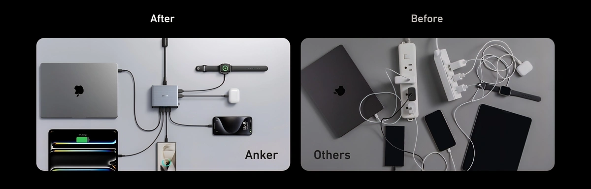 Anker Prime Charger بستة منافذ لشحن عدة أجهزة من شاحن واحد
