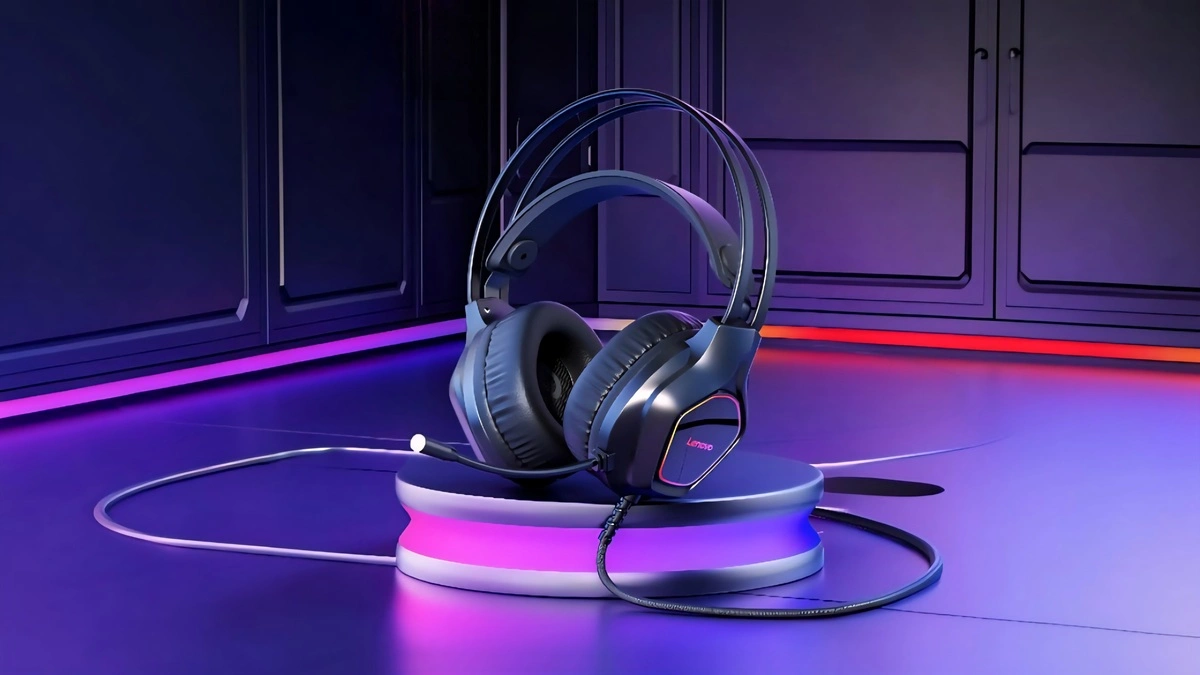 Lenovo EY130 سماعة ألعاب سلكية بميكروفون وإضاءة RGB