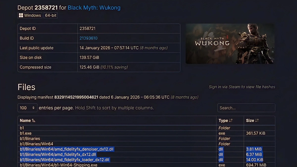 ملفات AMD FidelityFX تظهر داخل لعبة Black Myth: Wukong
