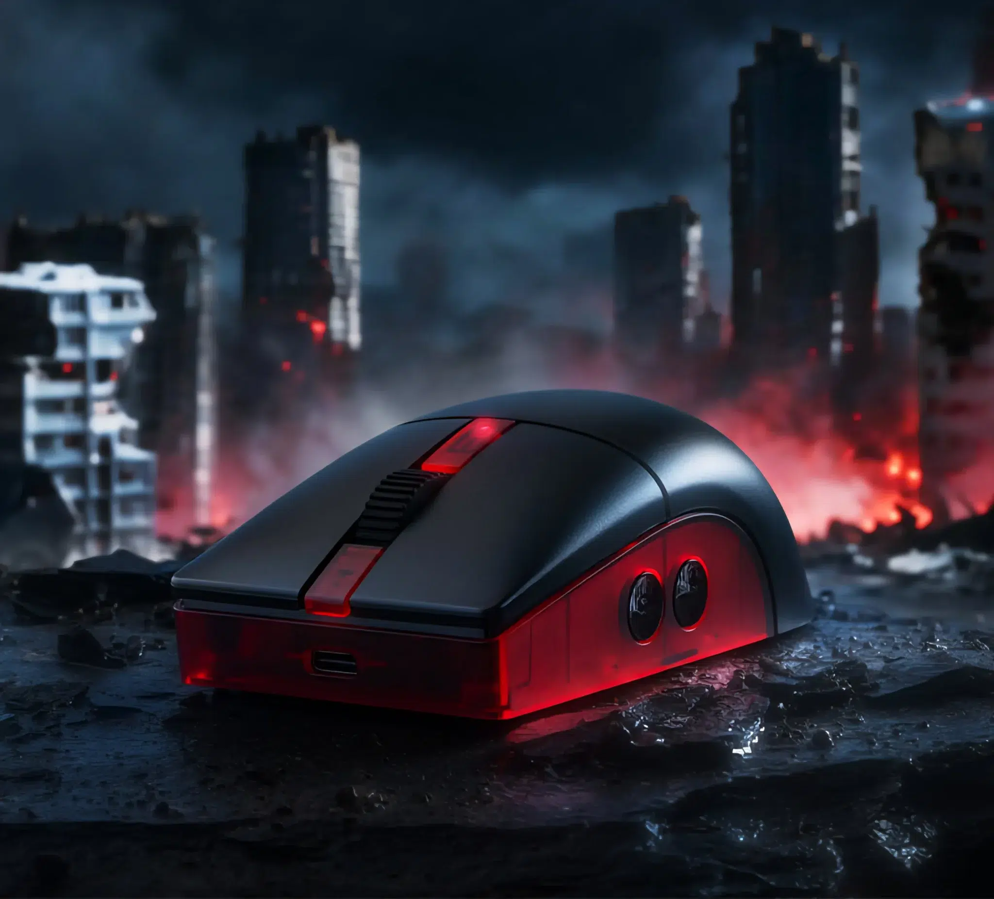 ماوس 8BitDo Retro R8 الأحمر والأسود المستوحى من Gears of War: E-Day