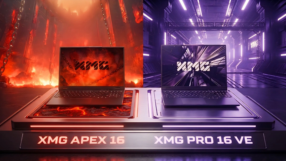 لابتوبا XMG APEX 16 وPRO 16 VE ببطاقة RTX 5070