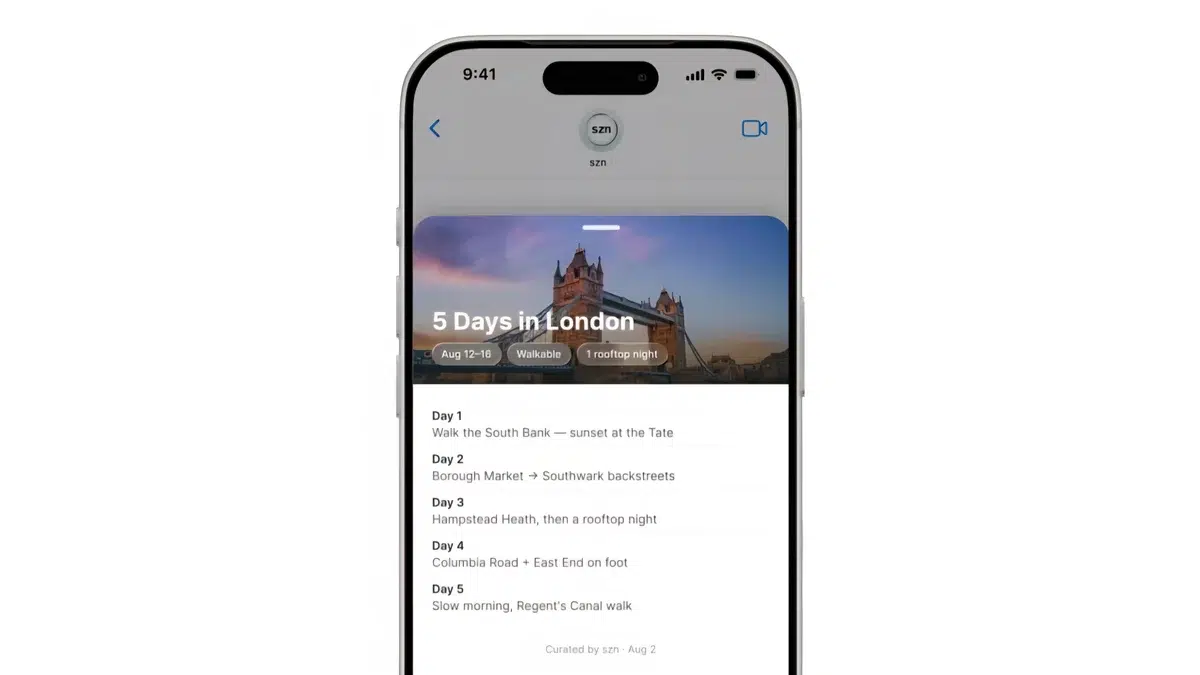 خدمة szn الذكية لتنفيذ المهام والتعامل مع الخدمات عبر iMessage