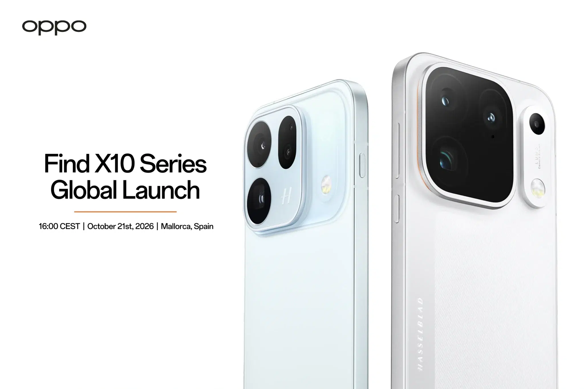 هاتف OPPO Find X10 بألوانه المختلفة استعدادًا للإطلاق العالمي في 21 أكتوبر 2026.