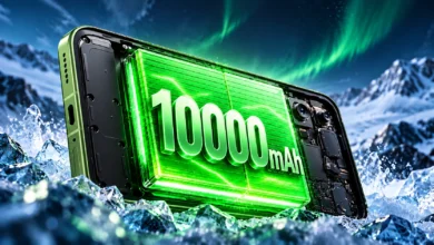 ALT: بطارية هاتف REDMI K100 بسعة 10000mAh بتصميم أخضر مضيء