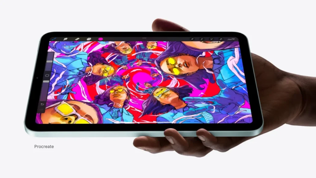شاشة Apple iPad mini 8 من نوع OLED بقياس 8.5 بوصة ودقة 2316 × 1512 بكسل ومعدل تحديث 60 هرتز.