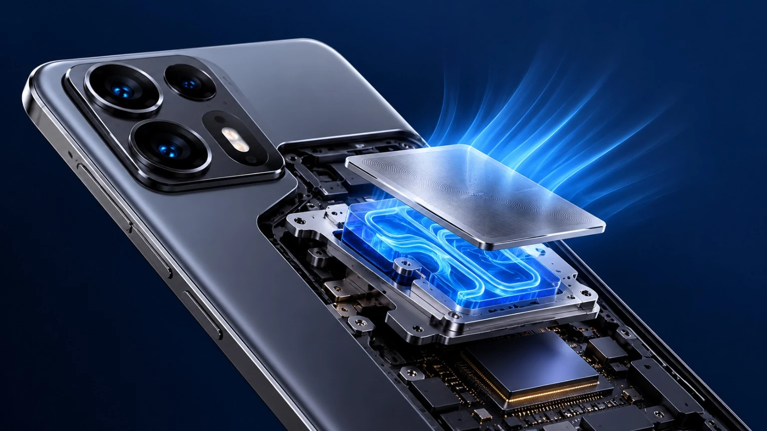 تقنية التبريد HydroFlow من Infinix بمروحة اهتزازية فائقة النحافة لتقليل حرارة الهاتف أثناء الألعاب.