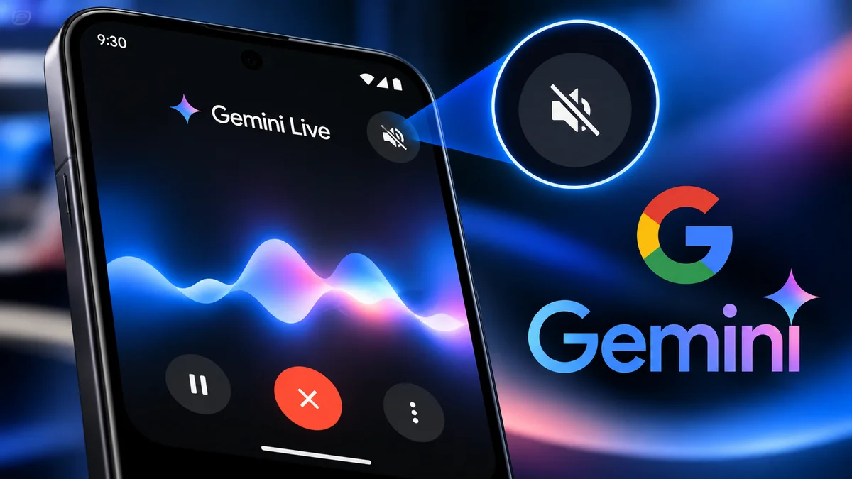 واجهة Gemini Live الجديدة قيد الاختبار مع زر مستقل لكتم الردود الصوتية