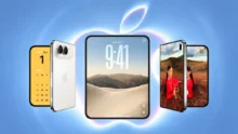 تصميم هاتف iPhone Duo القابل للطي بشاشتيه الداخلية والخارجية