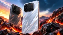 هاتف iQOO Neo12 باللون الفضي الجديد بتصميم نقوش ديناميكية متغيرة